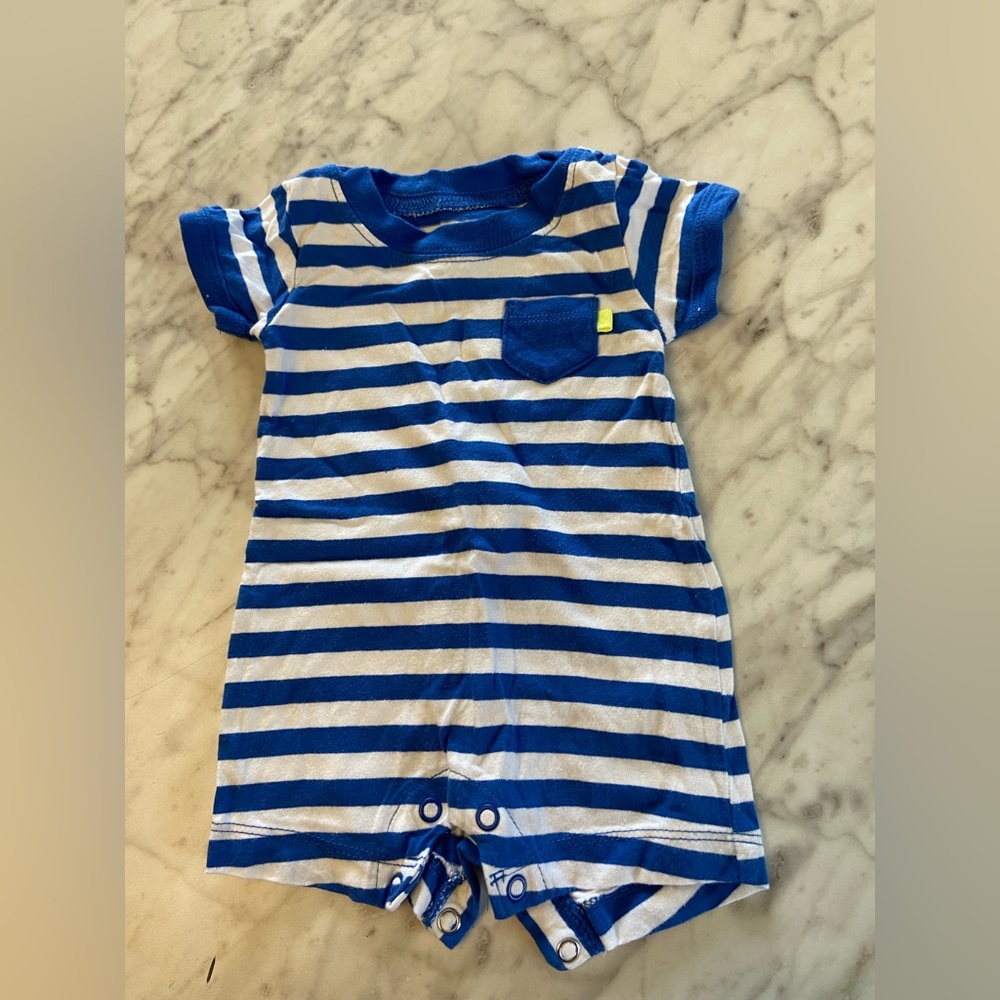 Blue and White Carter’s T shirt Onsie